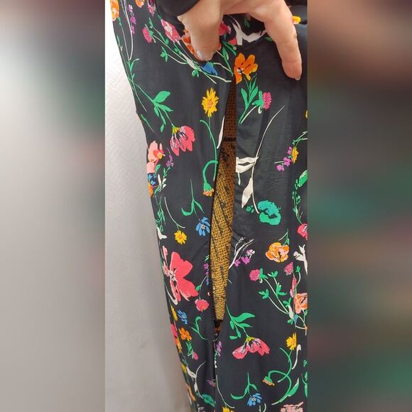 A New Day Short Sleeve Ruched Floral Print Maxi Dress Sz XL Black Multicolor - Picture 5 of 10